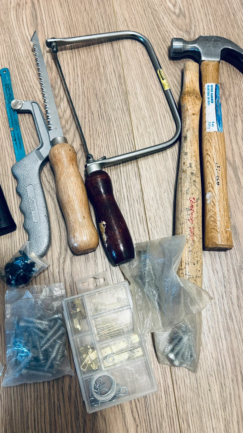 Hand Tools & Hardware Lot – Hammer, Saws, Screws - photo 4