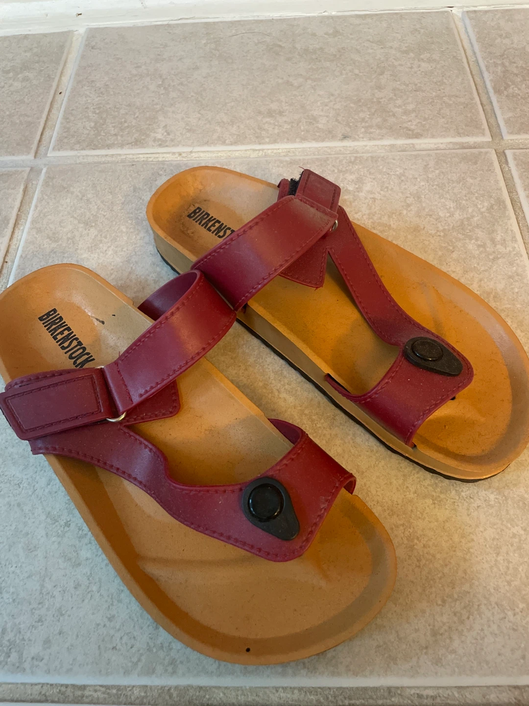 Birkenstock Red Sandals Size 3-6 youth