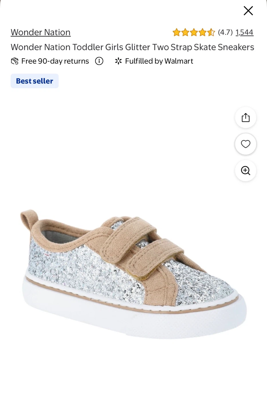 Toddler Girls Glitter Sneakers⚽️