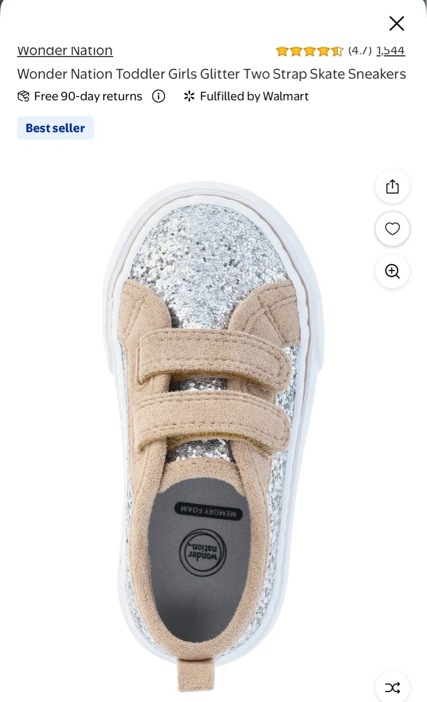 Toddler Girls Glitter Sneakers⚽️ - photo 2