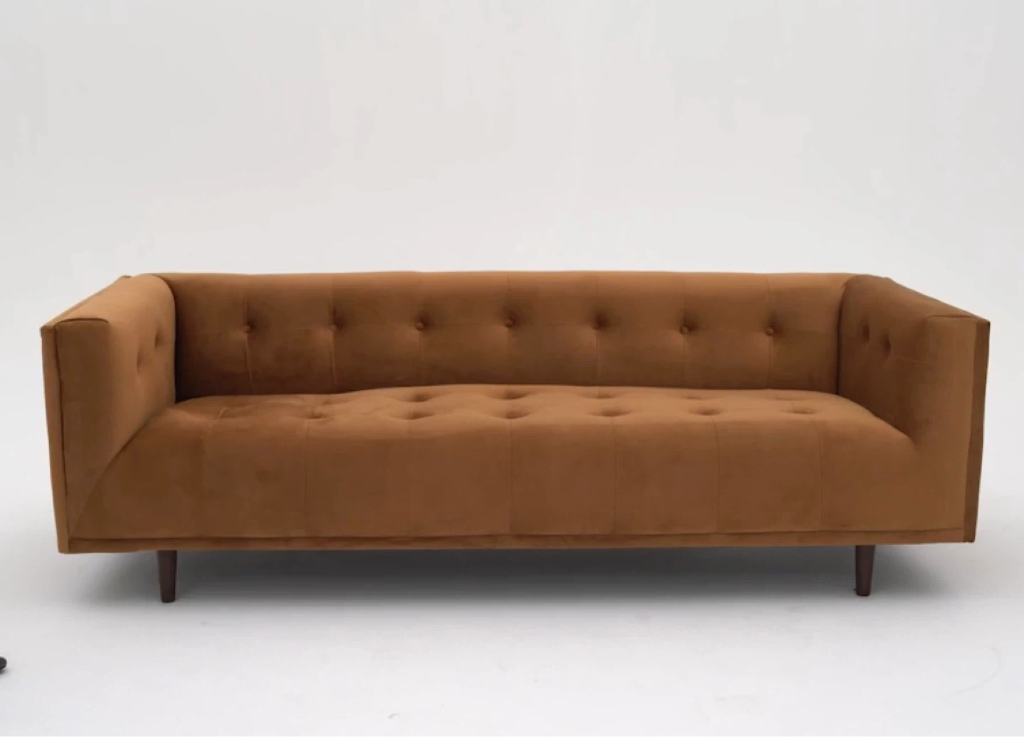 Velvet brown 3 seater sofa