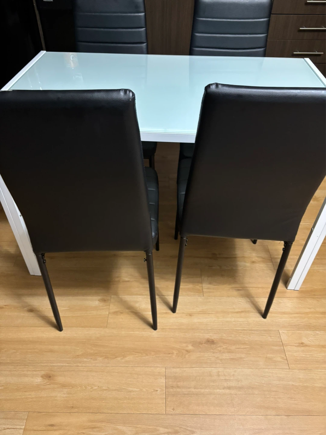 HOMCOM Dining Chairs (Set of 4) - Black Faux Leather - photo 2