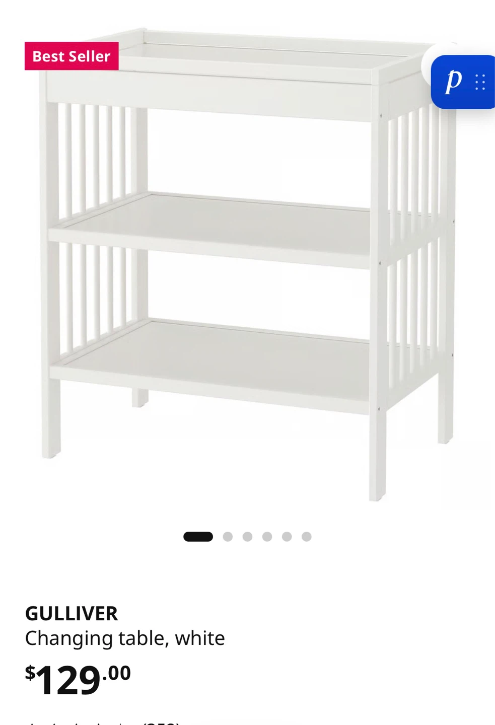IKEA GULLIVER Changing Table, White