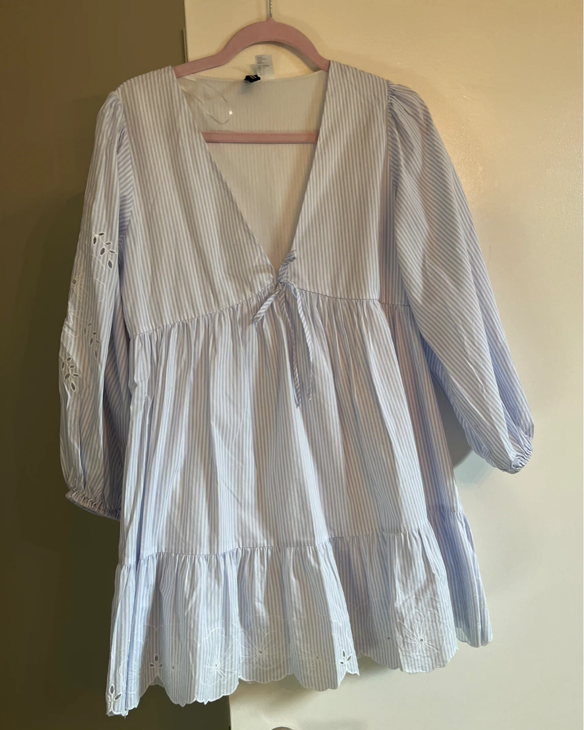 H&M Blue Striped Babydoll Dress ⚽ - photo 4