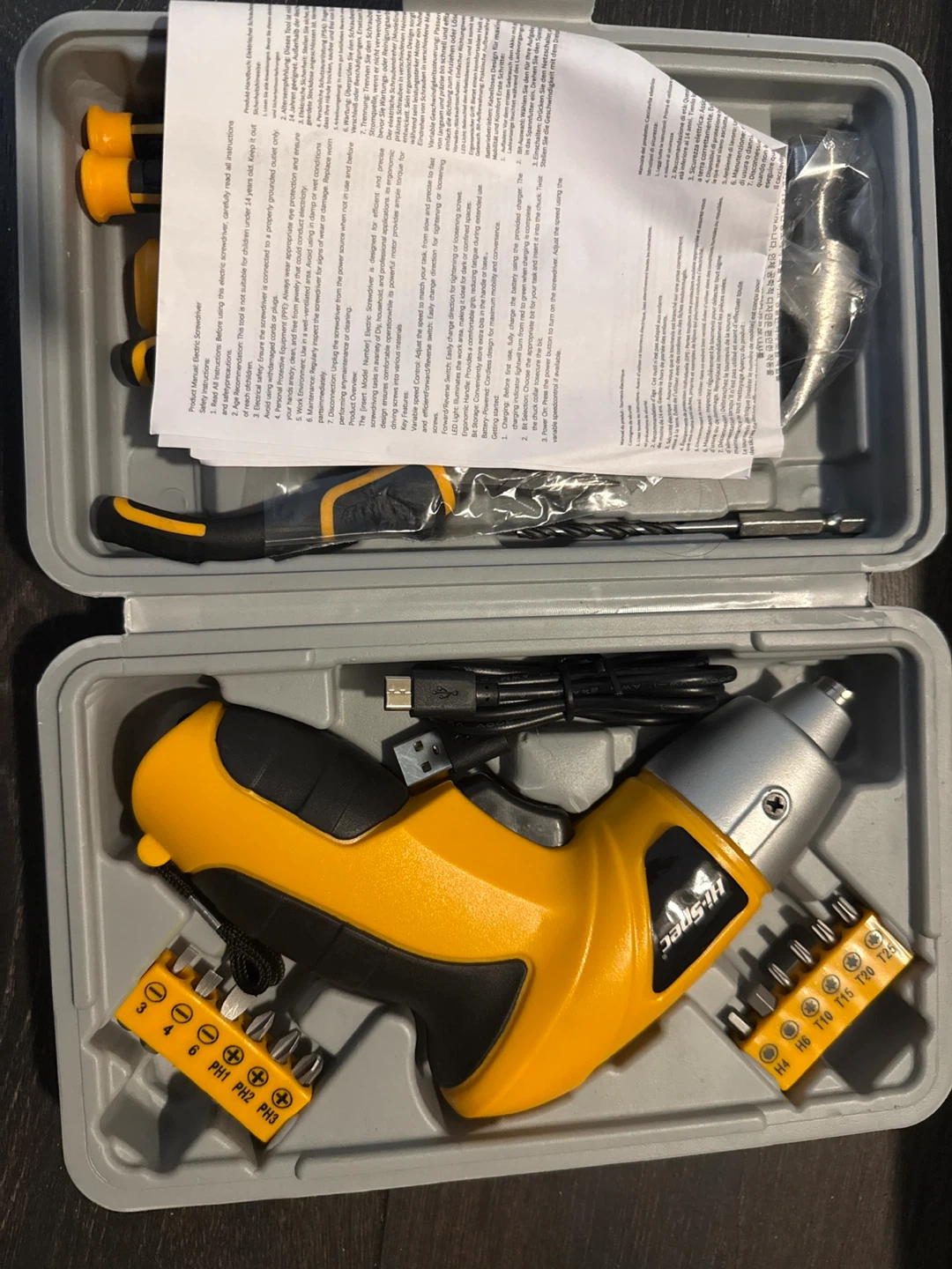 Hi-Spec Electric Screwdriver Set with Case - photo 2
