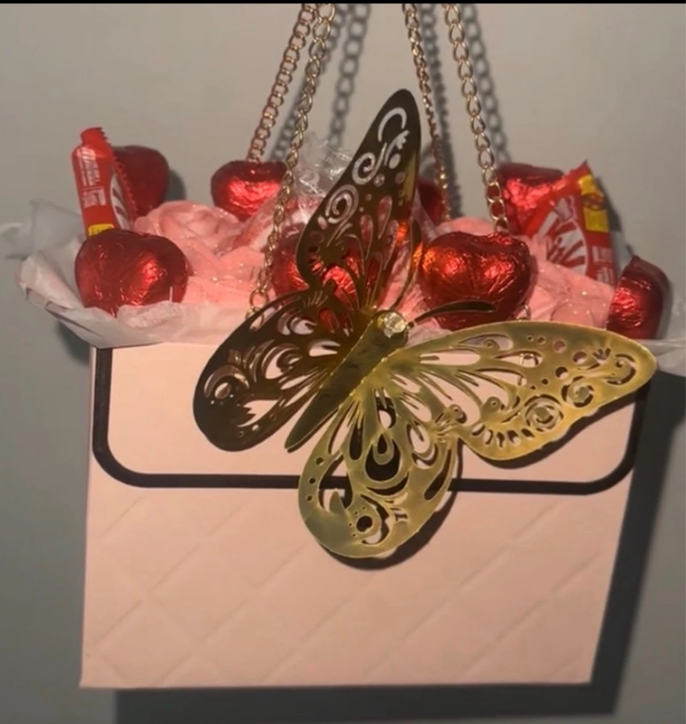 Pink Teddy Bear & Candy Gift Basket - photo 4