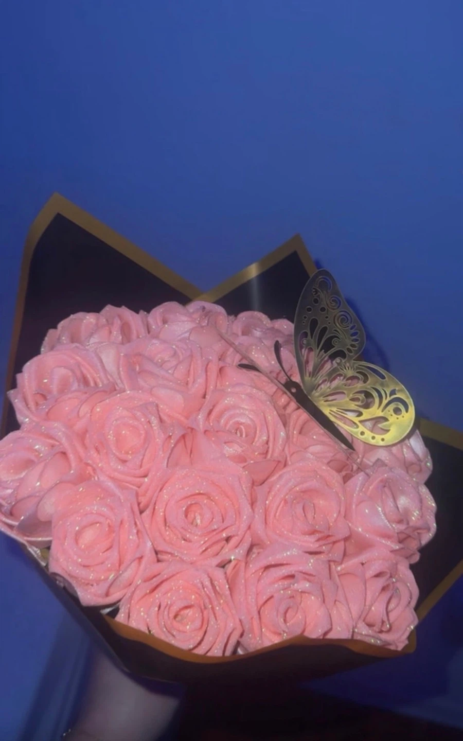 Sparkly Rose Bouquet with Butterfly