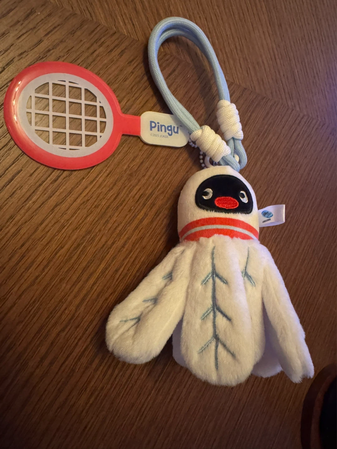 Pingu Plush Keychain with Mini Tennis Racquet