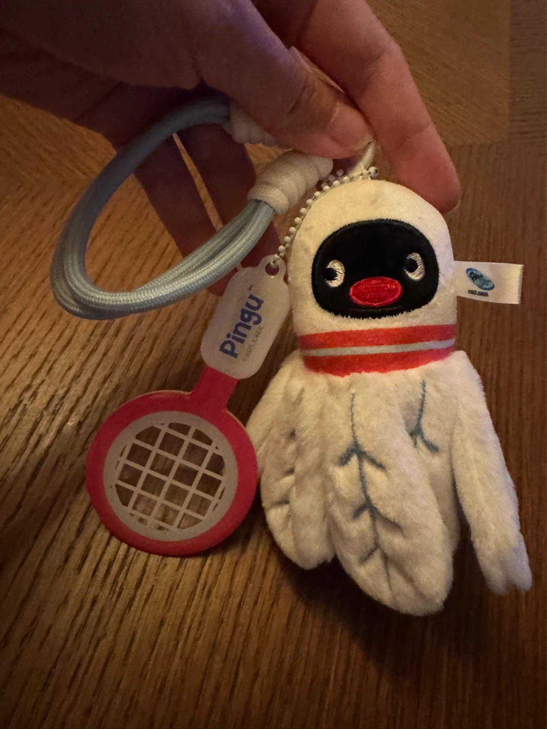 Pingu Plush Keychain with Mini Tennis Racquet - photo 2