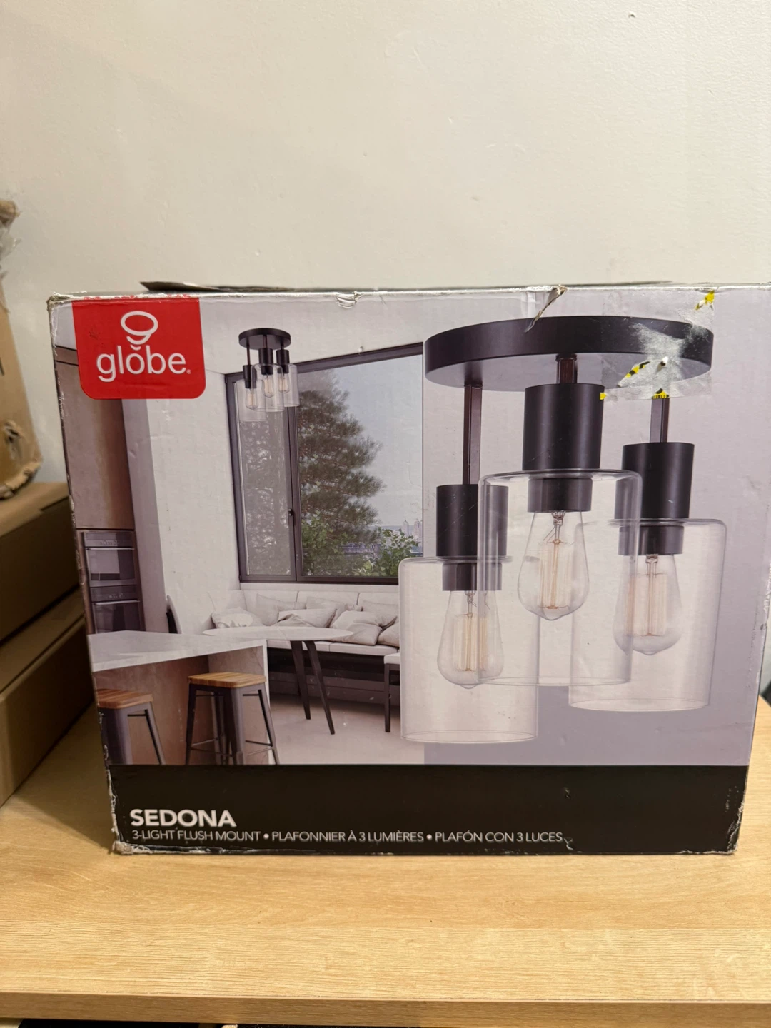 Globe Sedona 3-Light Flush Mount Fixture