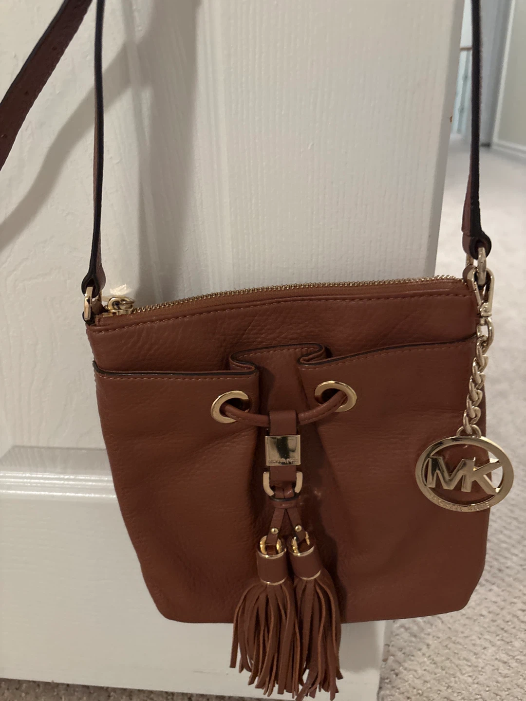 Michael Kors Brown Leather Crossbody Bag