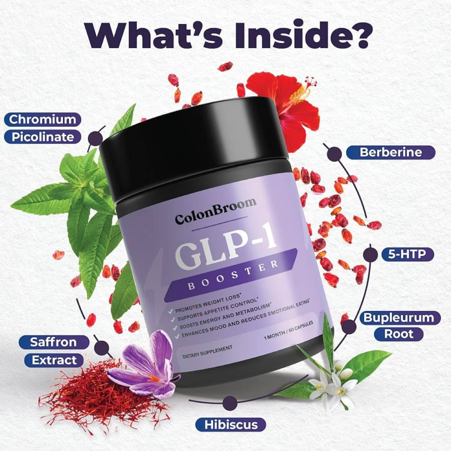 ColonBroom GLP-1 Booster Dietary Supplement - 60 Capsules - photo 3