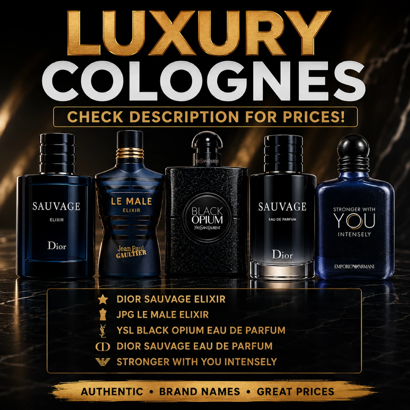 Luxury Colognes — Prices In Description