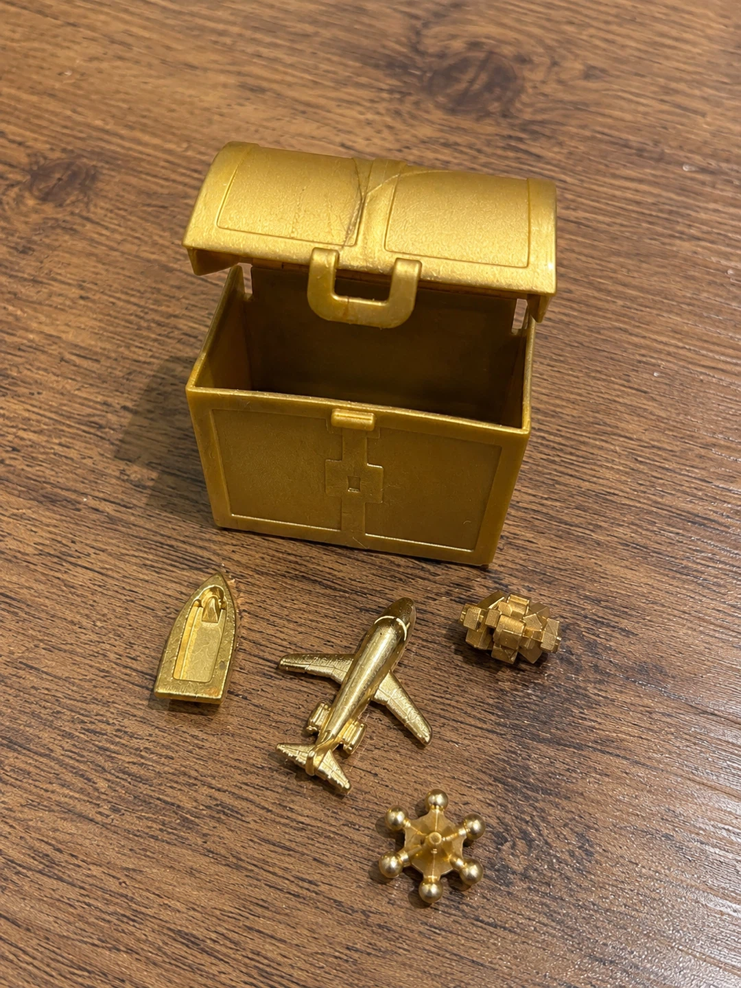 Mini Treasure Chest with Gold-Coloured Game Pieces