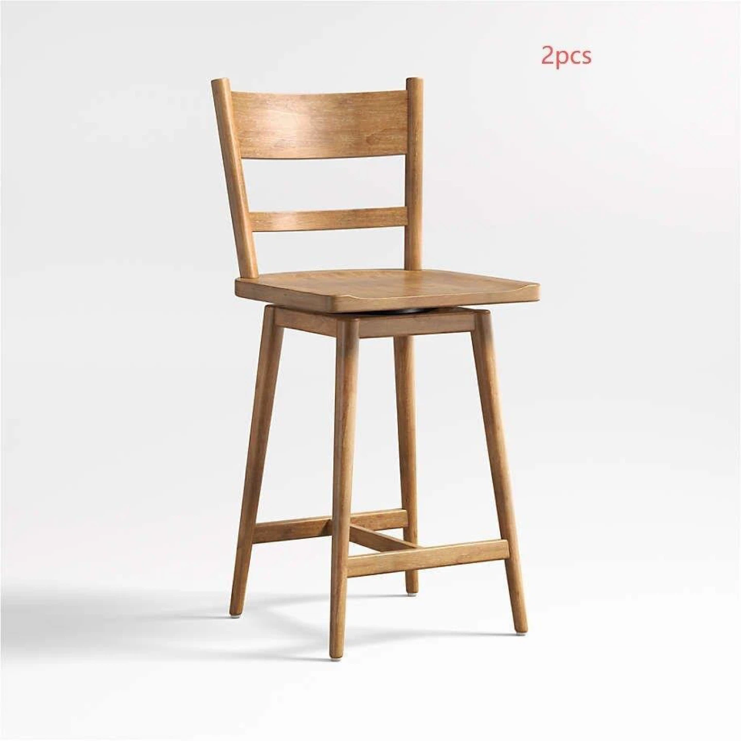 Set of 2 Wooden Bar Stools