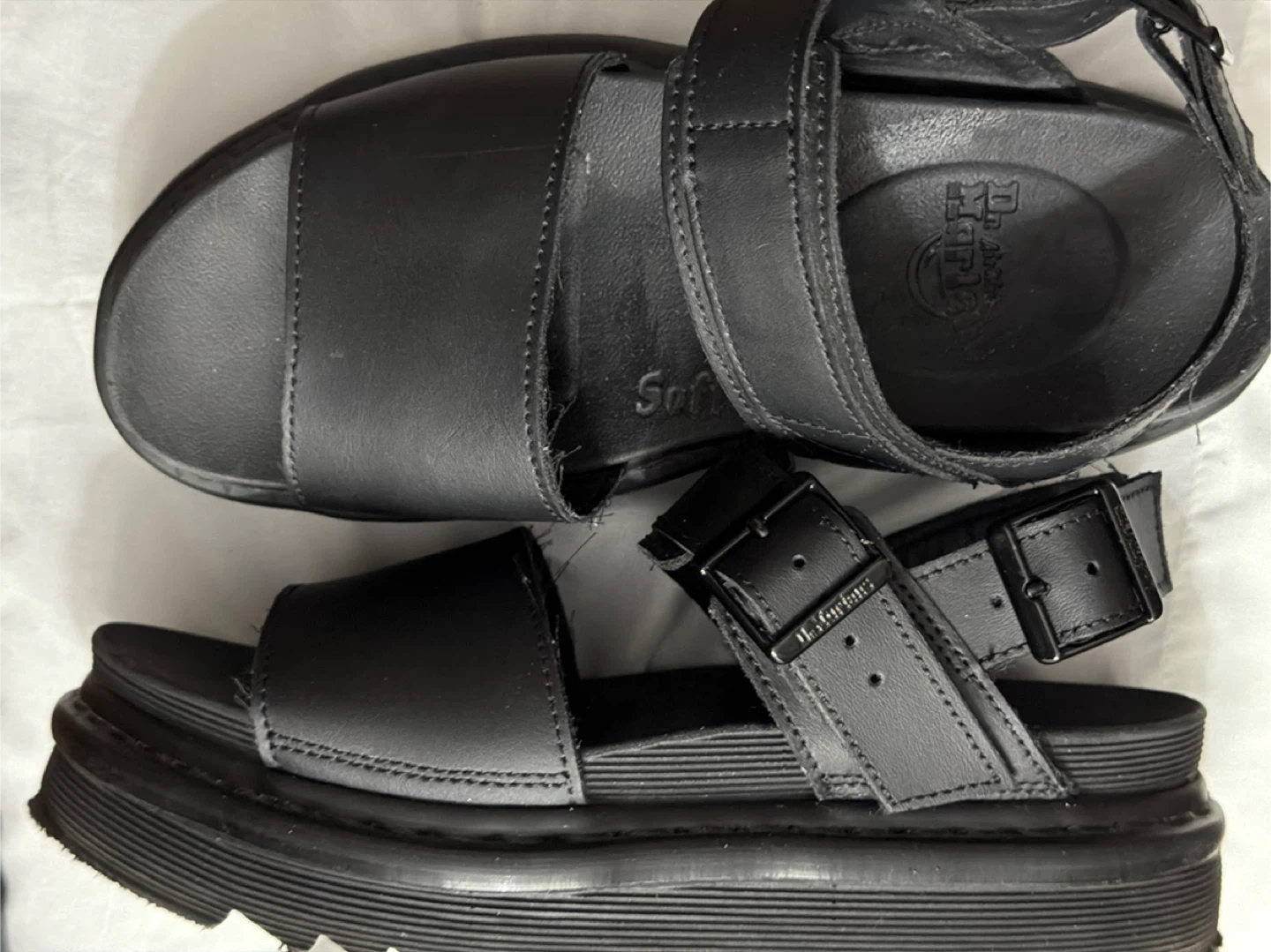 Dr. Martens Black Leather Platform Sandals - photo 2