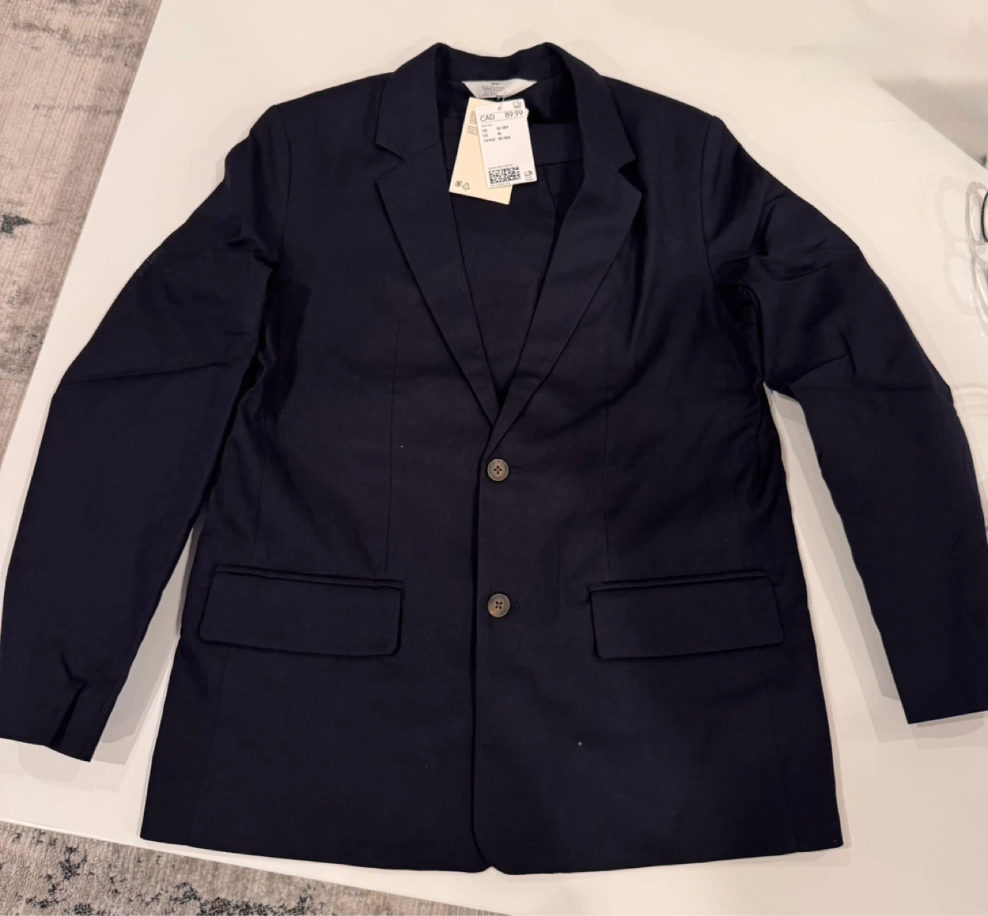 H&M navy Linen Blend Suit Jacket and Pants - photo 3