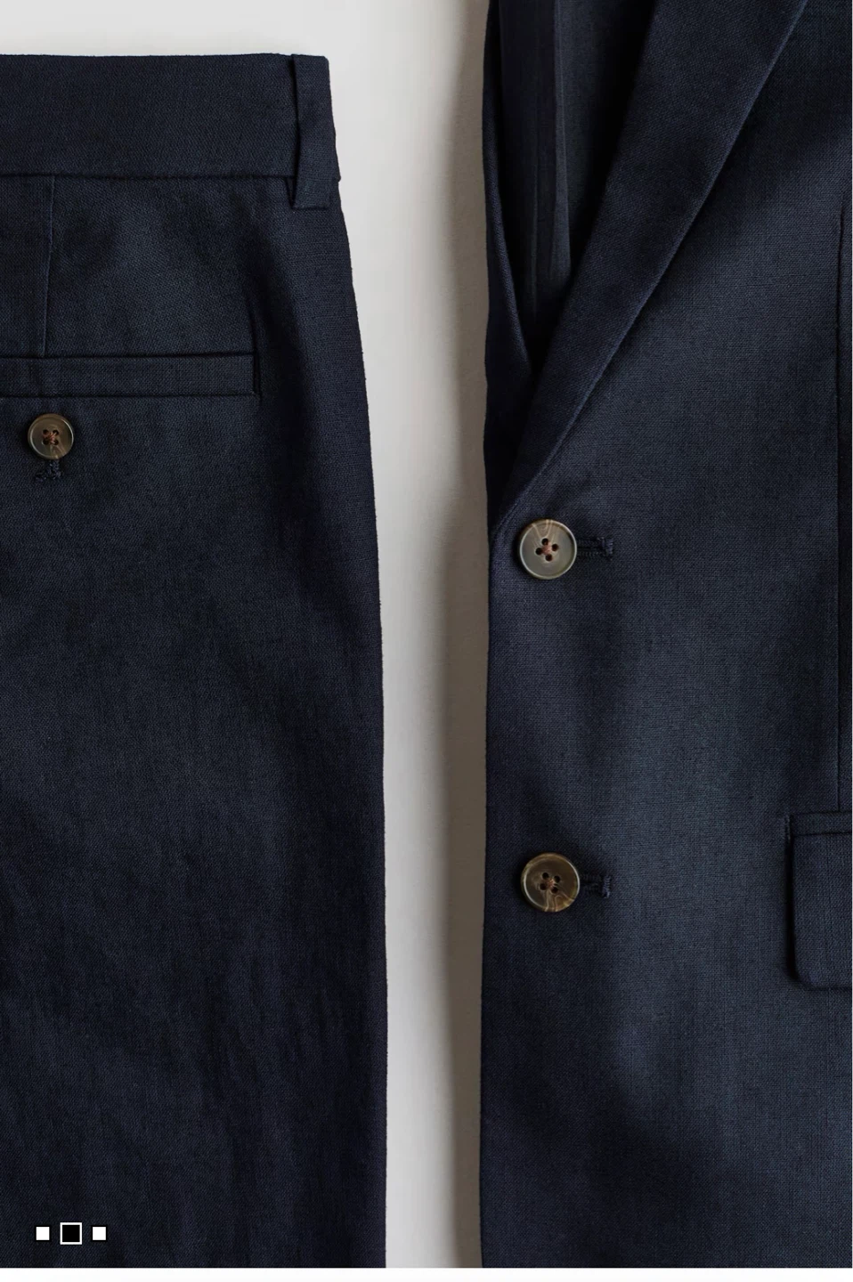 H&M navy Linen Blend Suit Jacket and Pants - photo 2