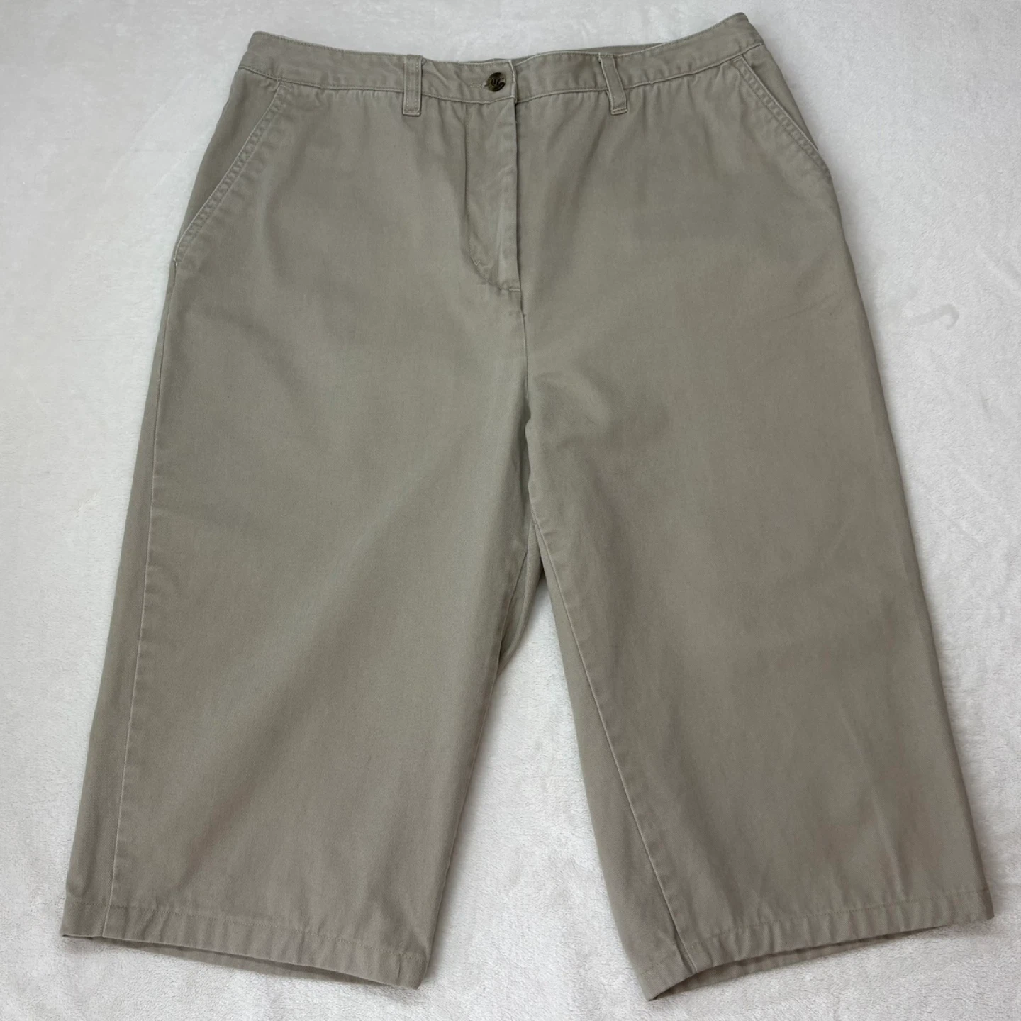 Denver Hayes Tan Flat Front Long Bermuda Shorts Womens Size 12 - photo 2