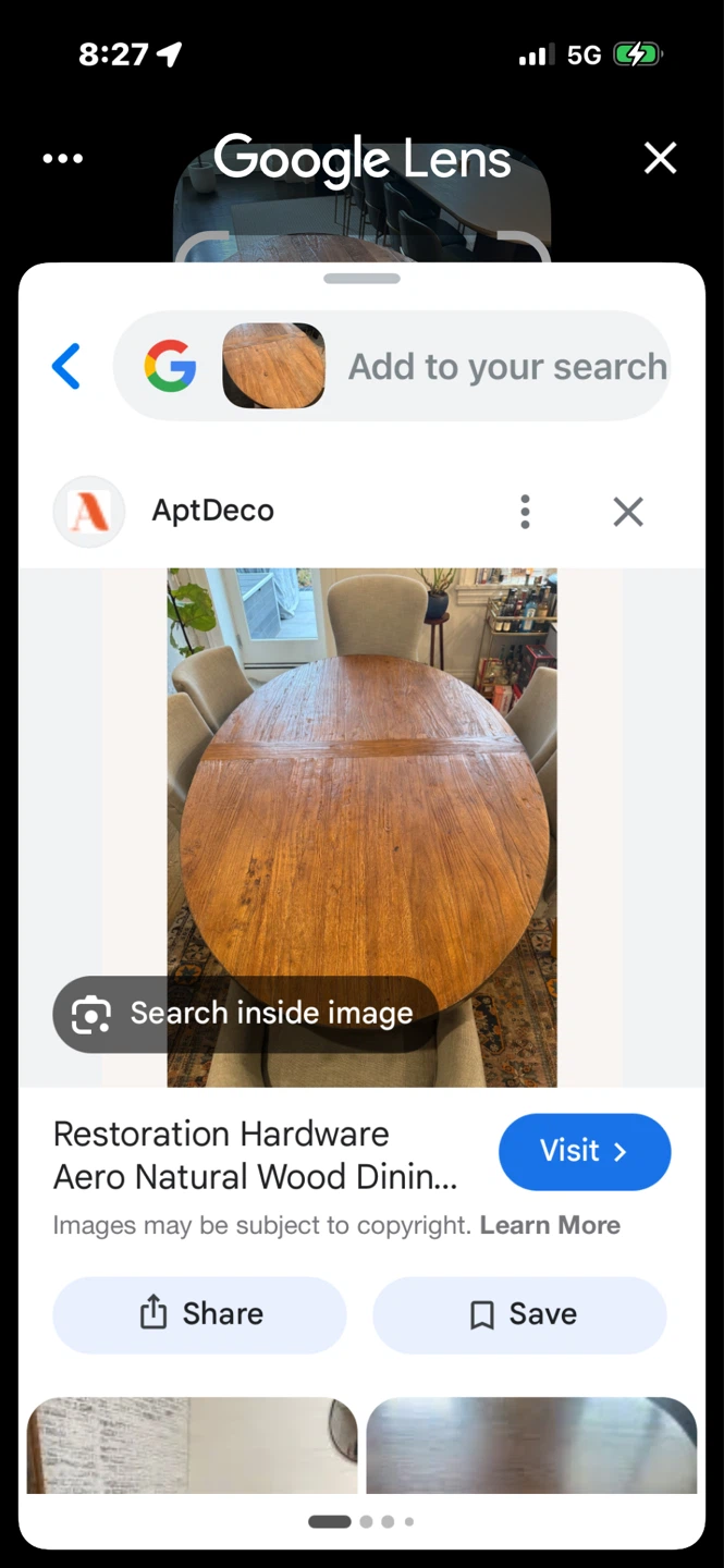Restoration Hardware Aero Natural Wood Dining Table