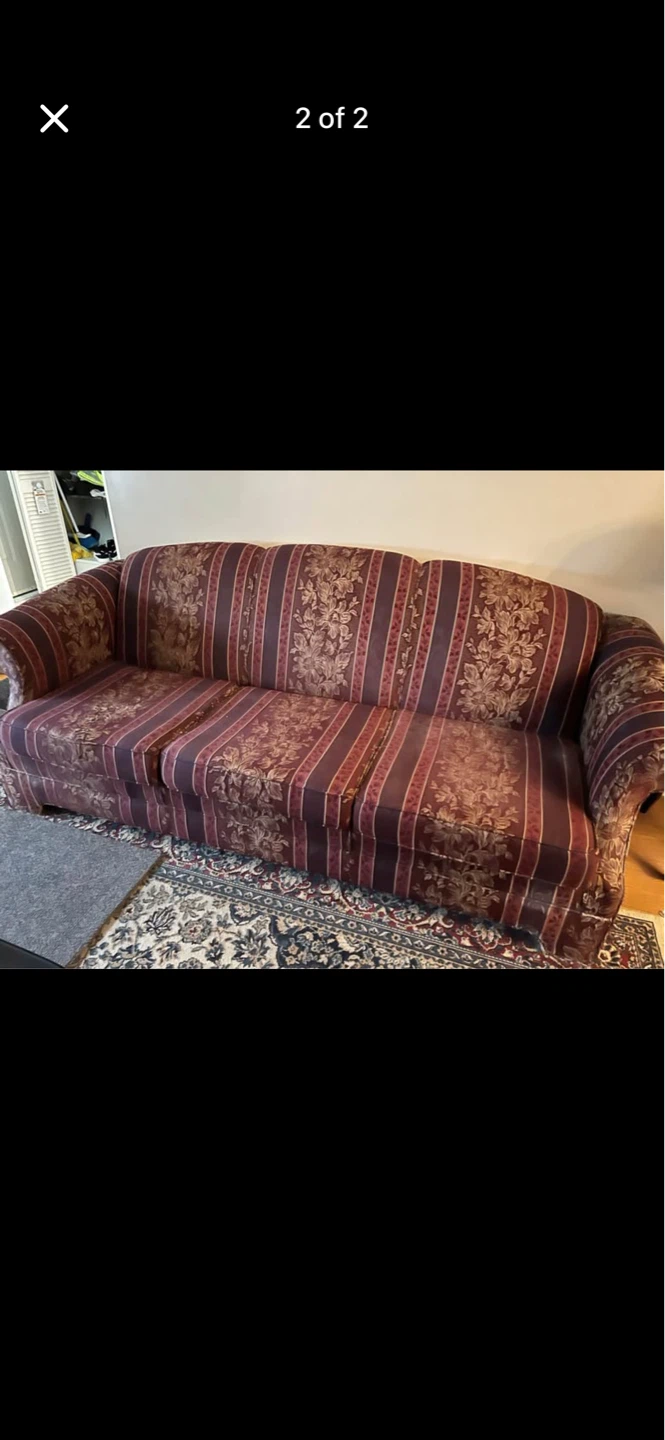 Floral Striped Sofa