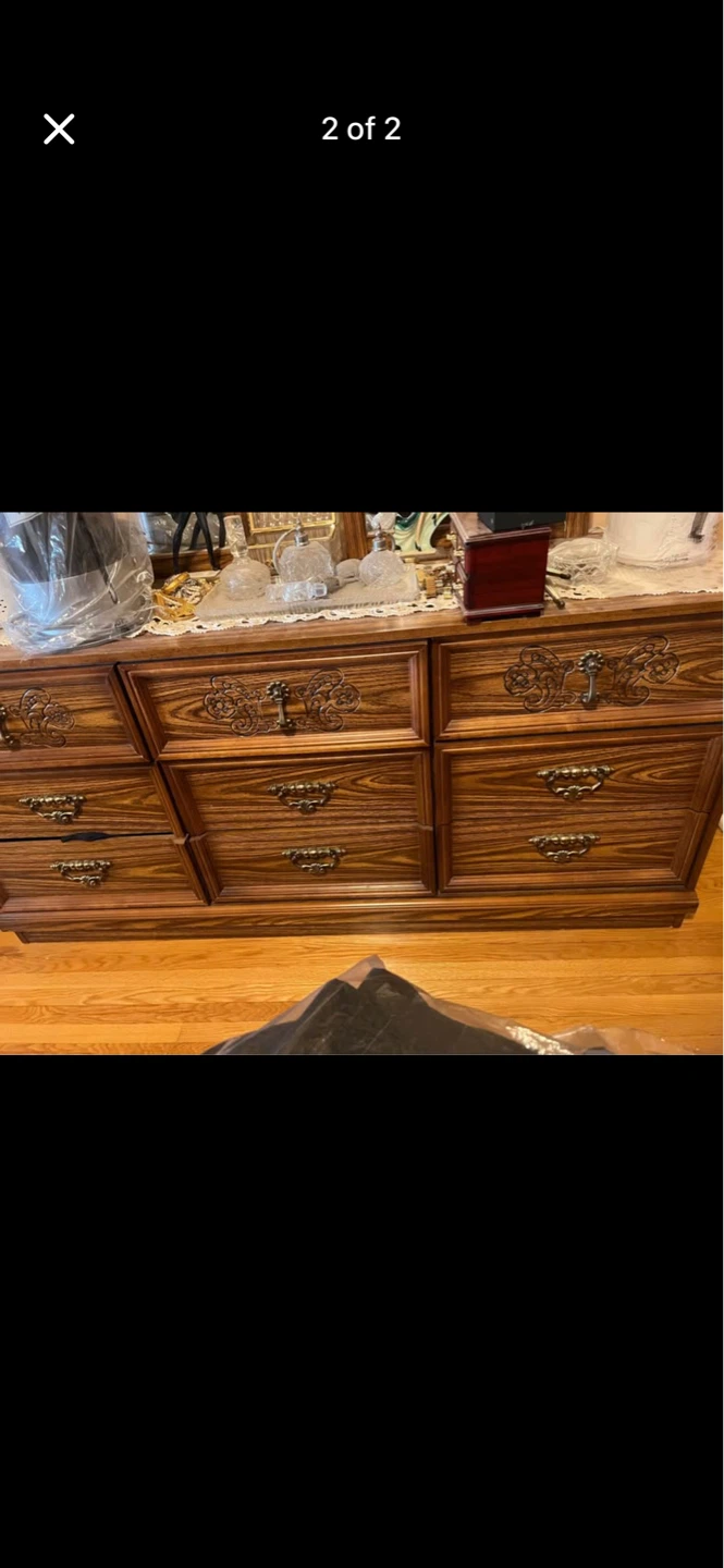 Vintage Wooden Dresser with Mirror - photo 2