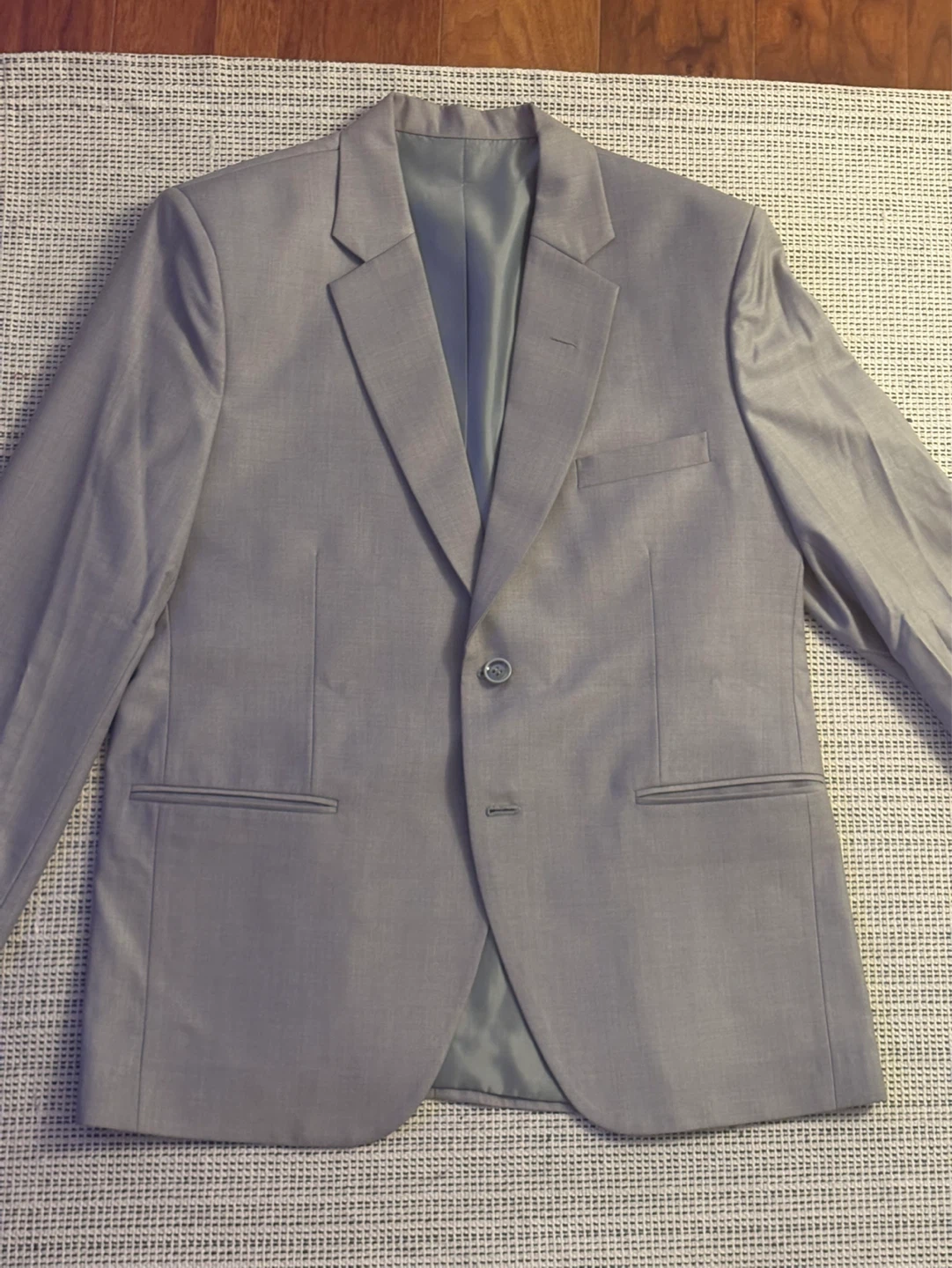 Two-piece light grey suit