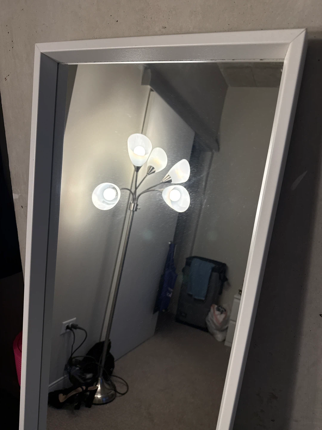 White Framed Full Length Mirror - photo 2