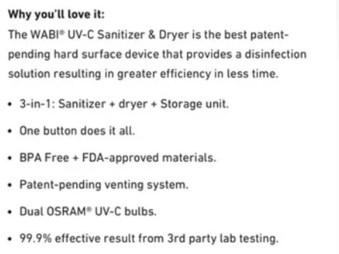 Wabi UV-C Sanitizer Sterilizer & Dryer⚽️ - photo 3