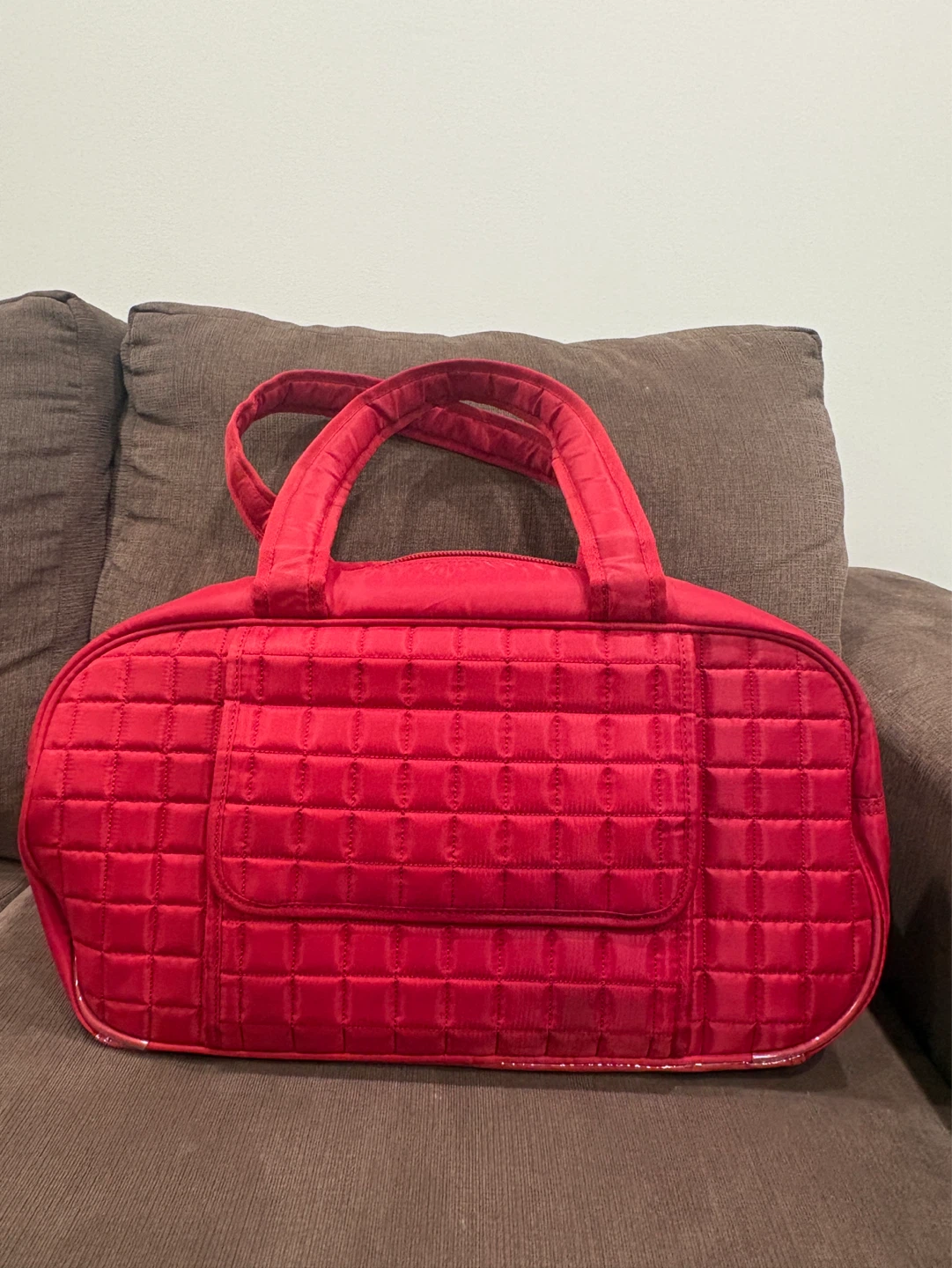 Lug Red Quilted Travel Bag Duffle Weekender - photo 2