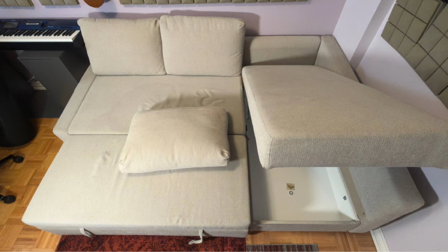Light Beige Sectional Sofa with Storage - photo 3