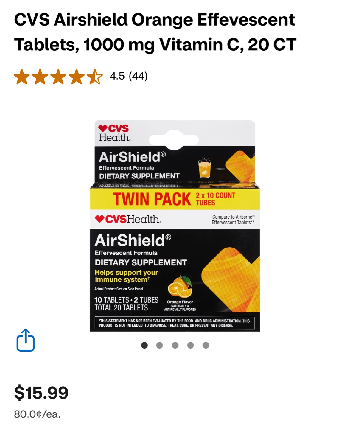 NEW⚽️CVS Health AirShield Effervescent Dietary Supplement - photo 4