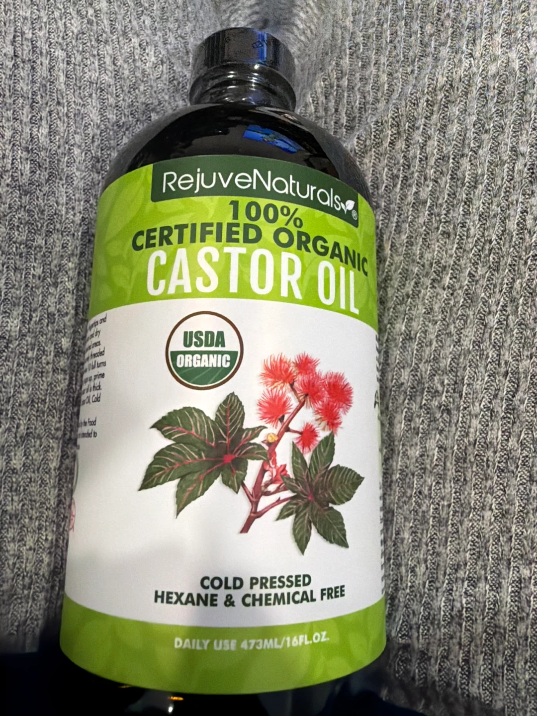 RejuveNaturals 100% Certified Organic Castor Oil