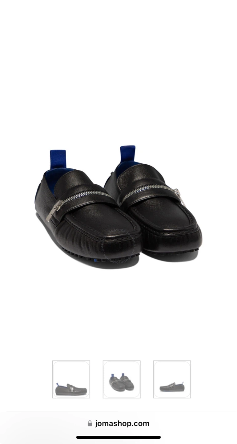 ⚽️Burberry A-MF Motor Loafers Black Leather Size 42.5 - photo 2