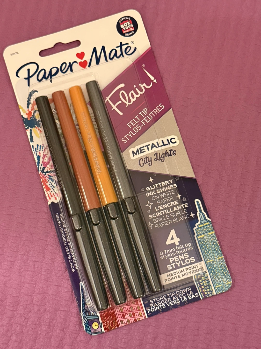 NEW⚽️Felt Tip Pens Metallic City Lights 4 ct