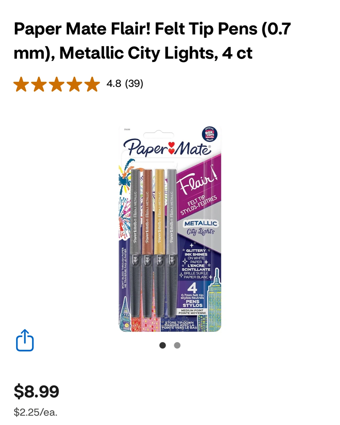 NEW⚽️Felt Tip Pens Metallic City Lights 4 ct - photo 3