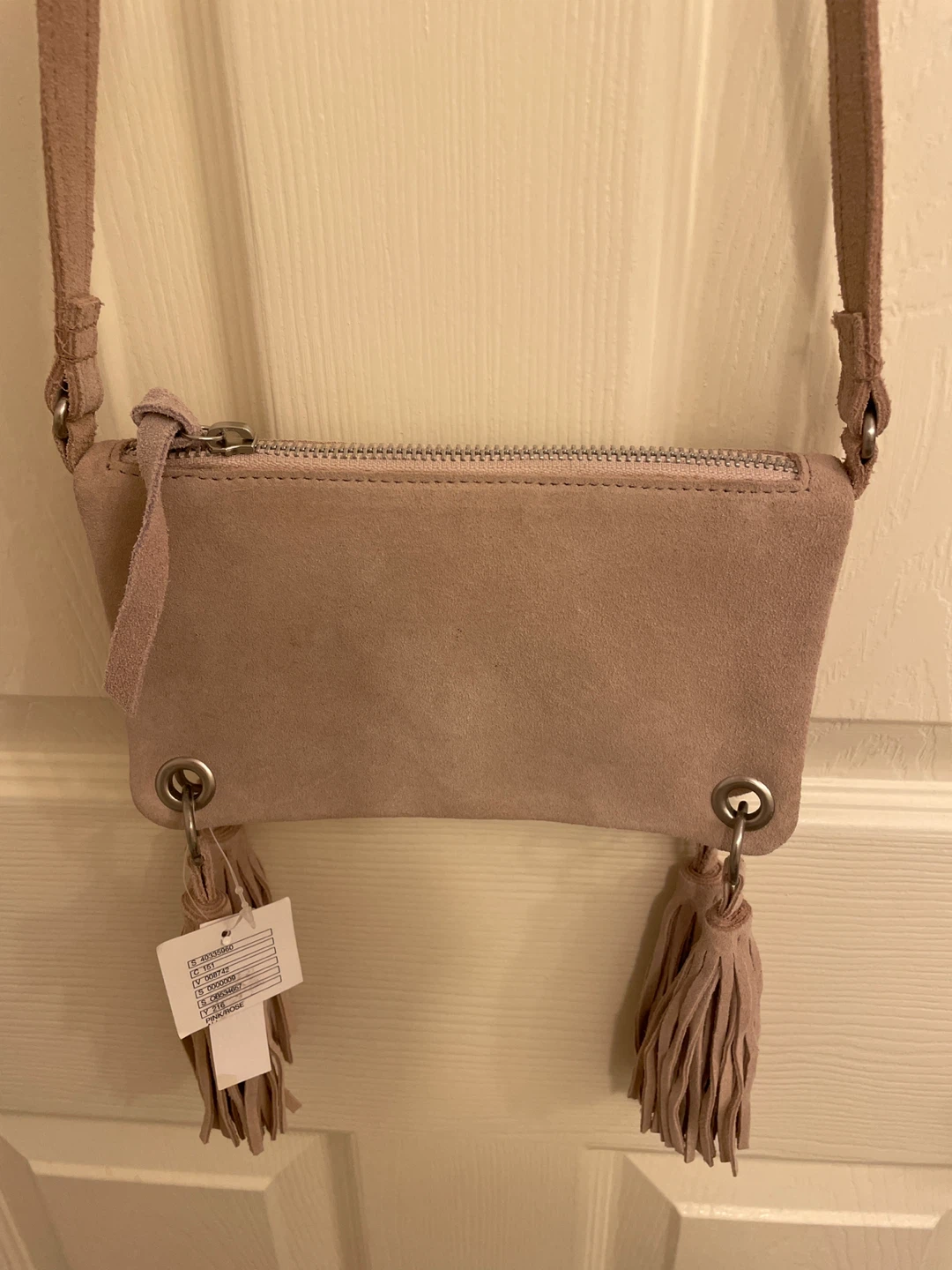 Suede Crossbody Purse with Tassels