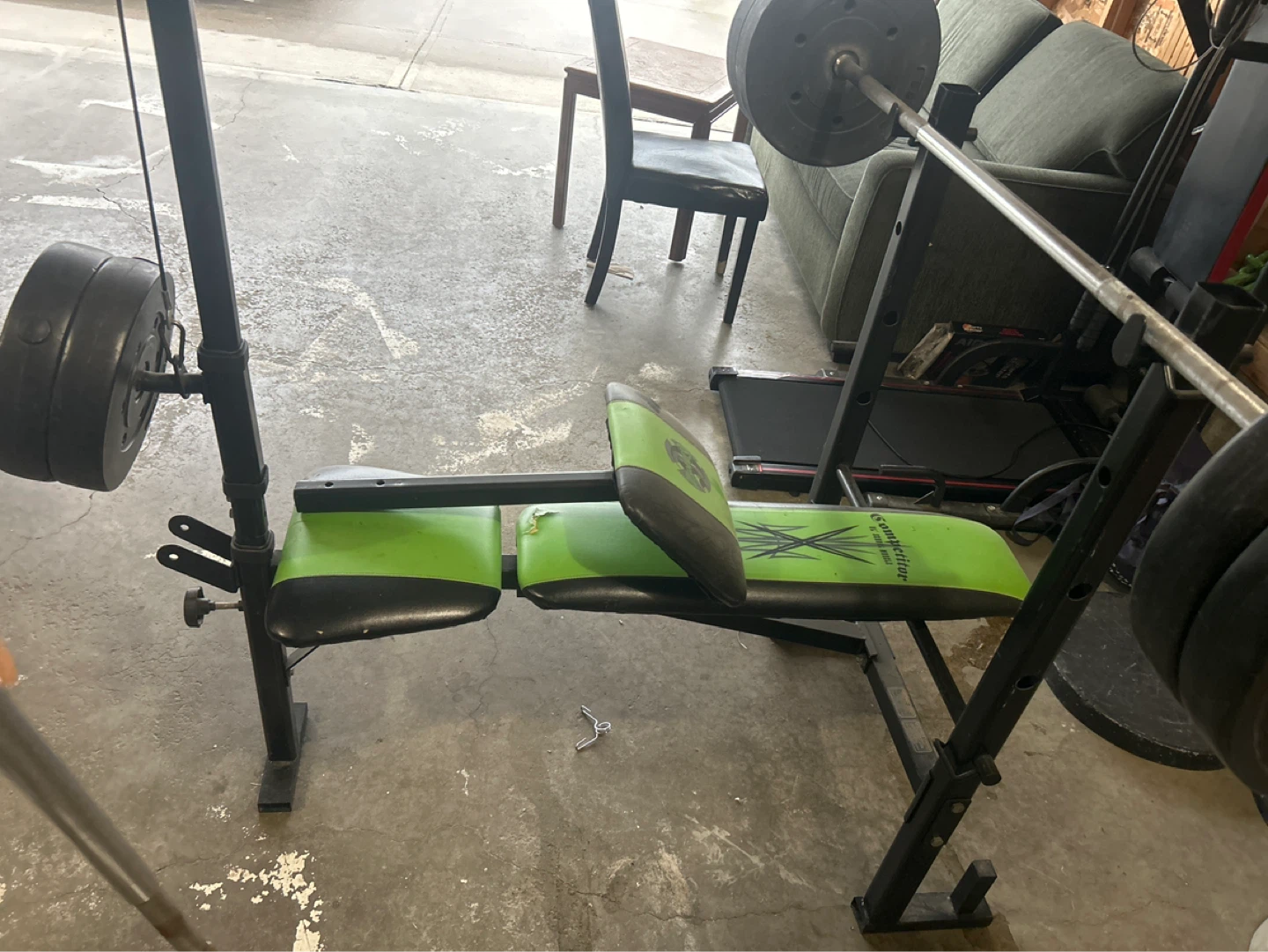Weight Bench and Barbell Set