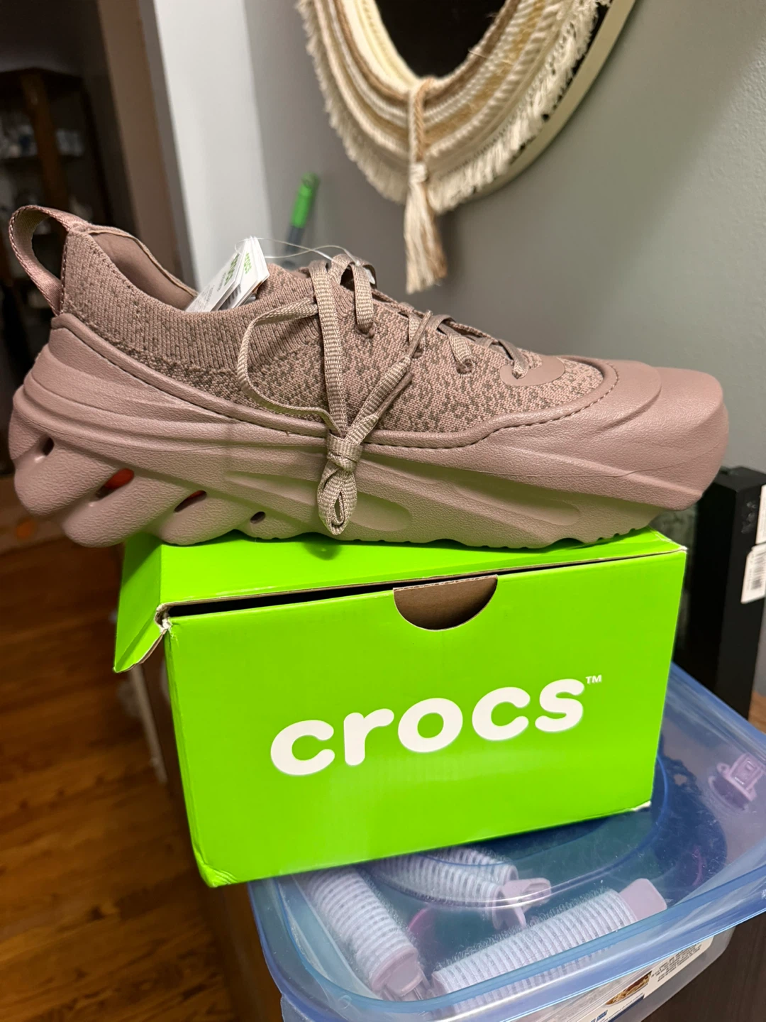 Crocs Brown Knit Sneakers
