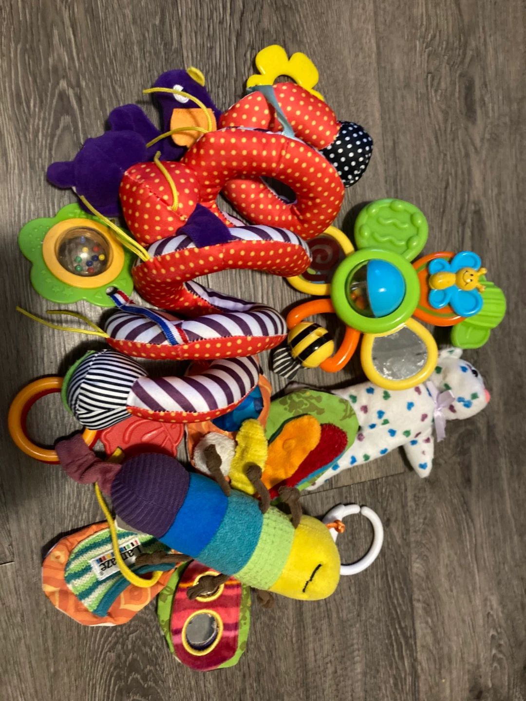 Infant Baby Toy Bundle - Plush, Rattle, Mirror⚽️