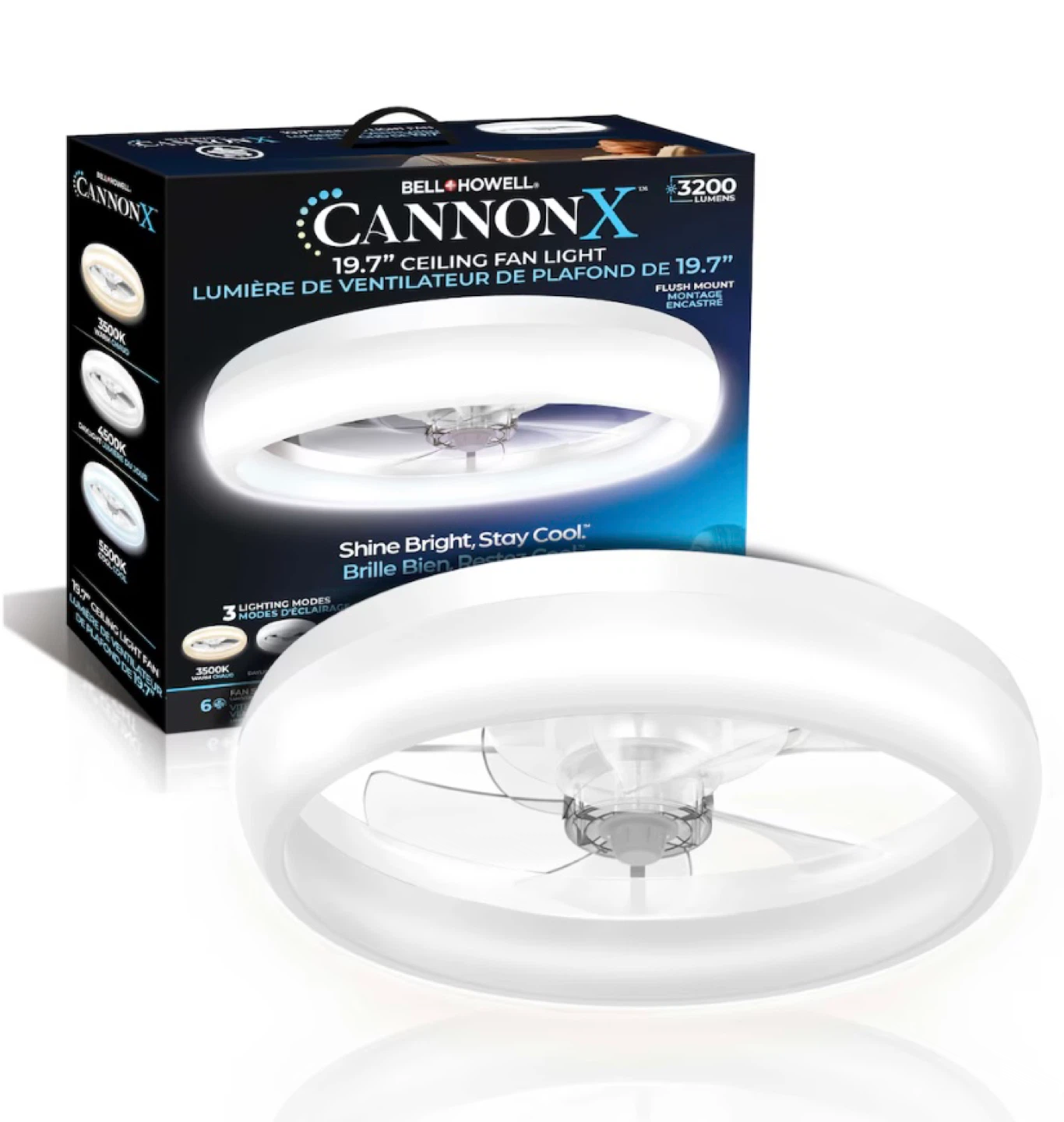 Bell+Howell CannonX 19.7" Ceiling Fan Light