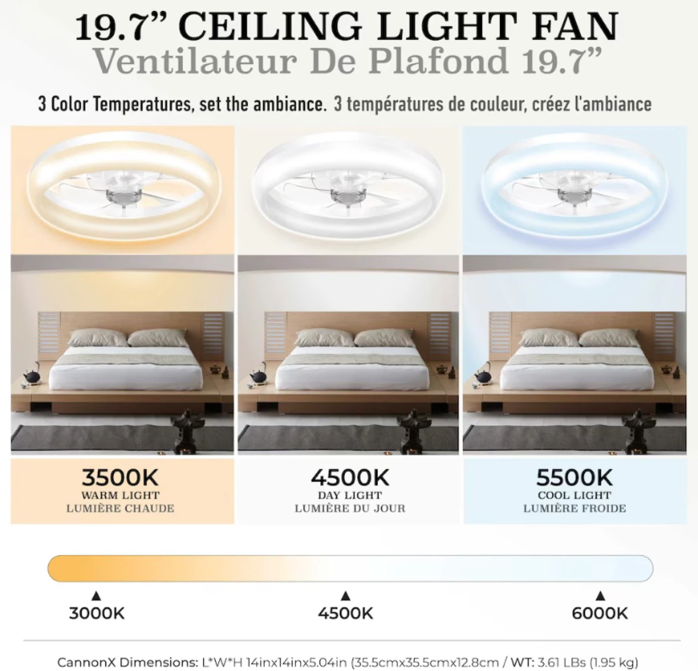 Bell+Howell CannonX 19.7" Ceiling Fan Light - photo 4