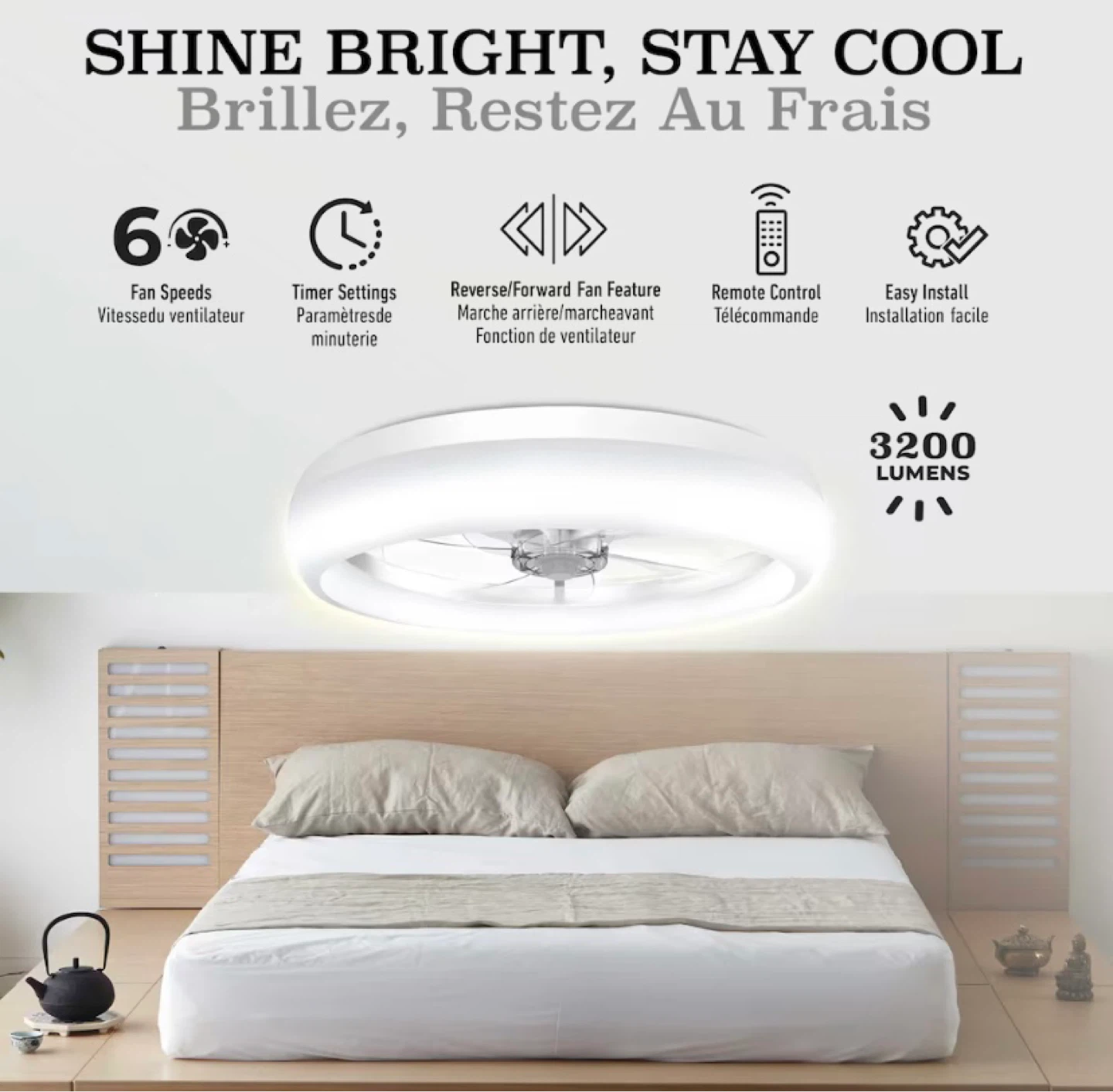 Bell+Howell CannonX 19.7" Ceiling Fan Light - photo 3