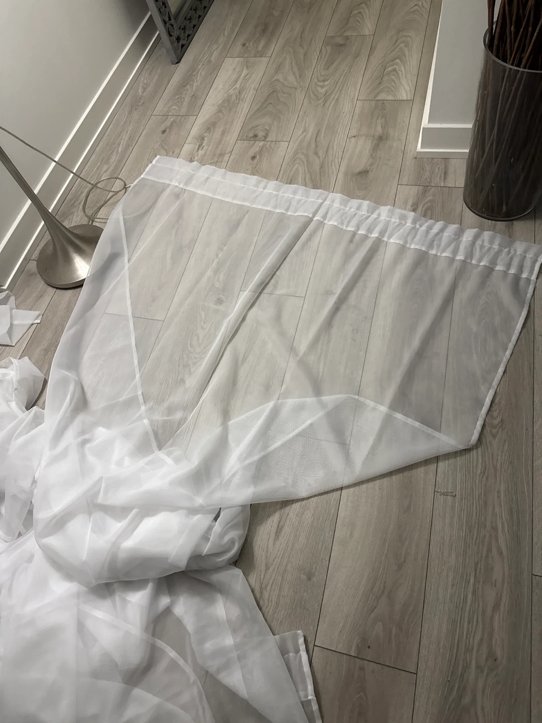 White Sheer Curtain 4 Panels