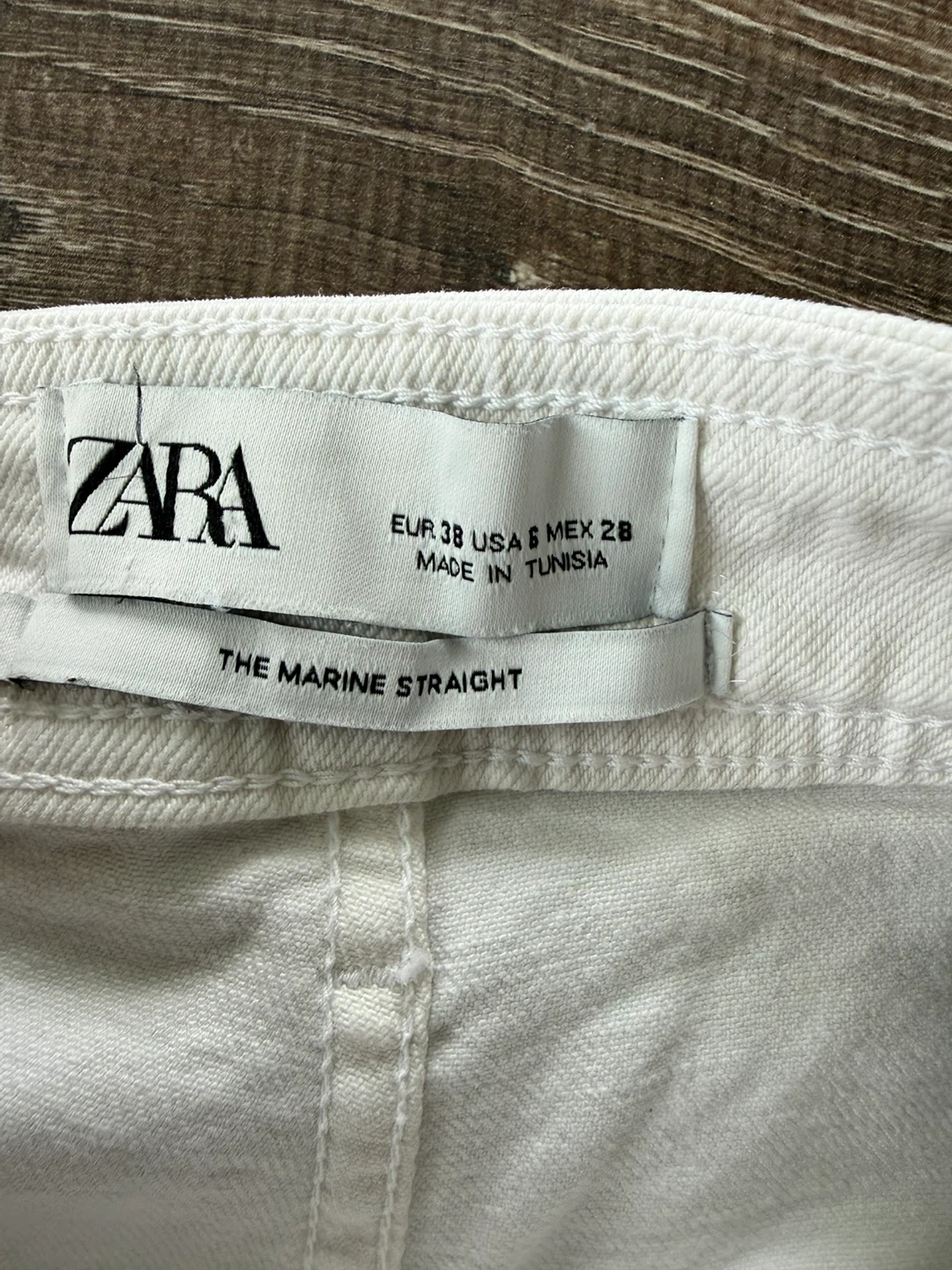 ⚽️ZARA The Marine Straight White Jeans size small - photo 4