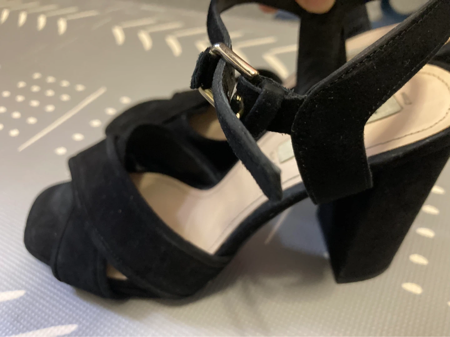 Massimo Dutti Black Suede Heeled Sandals⚽️ - photo 2