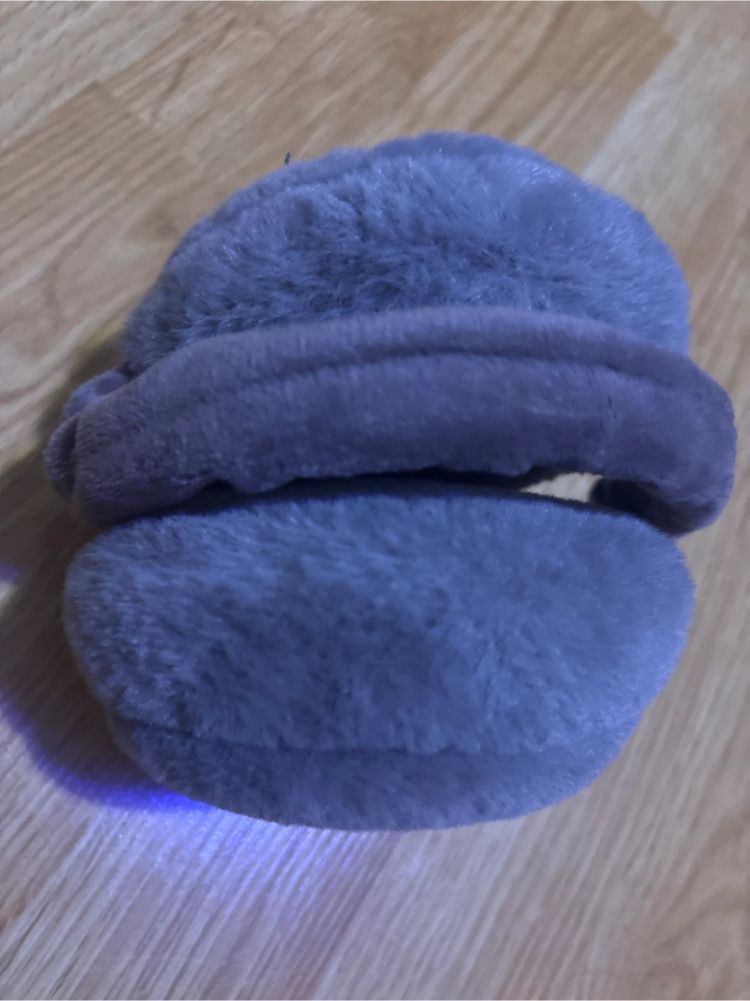 ⚽ Grey Faux Fur Earmuffs foldable - photo 4