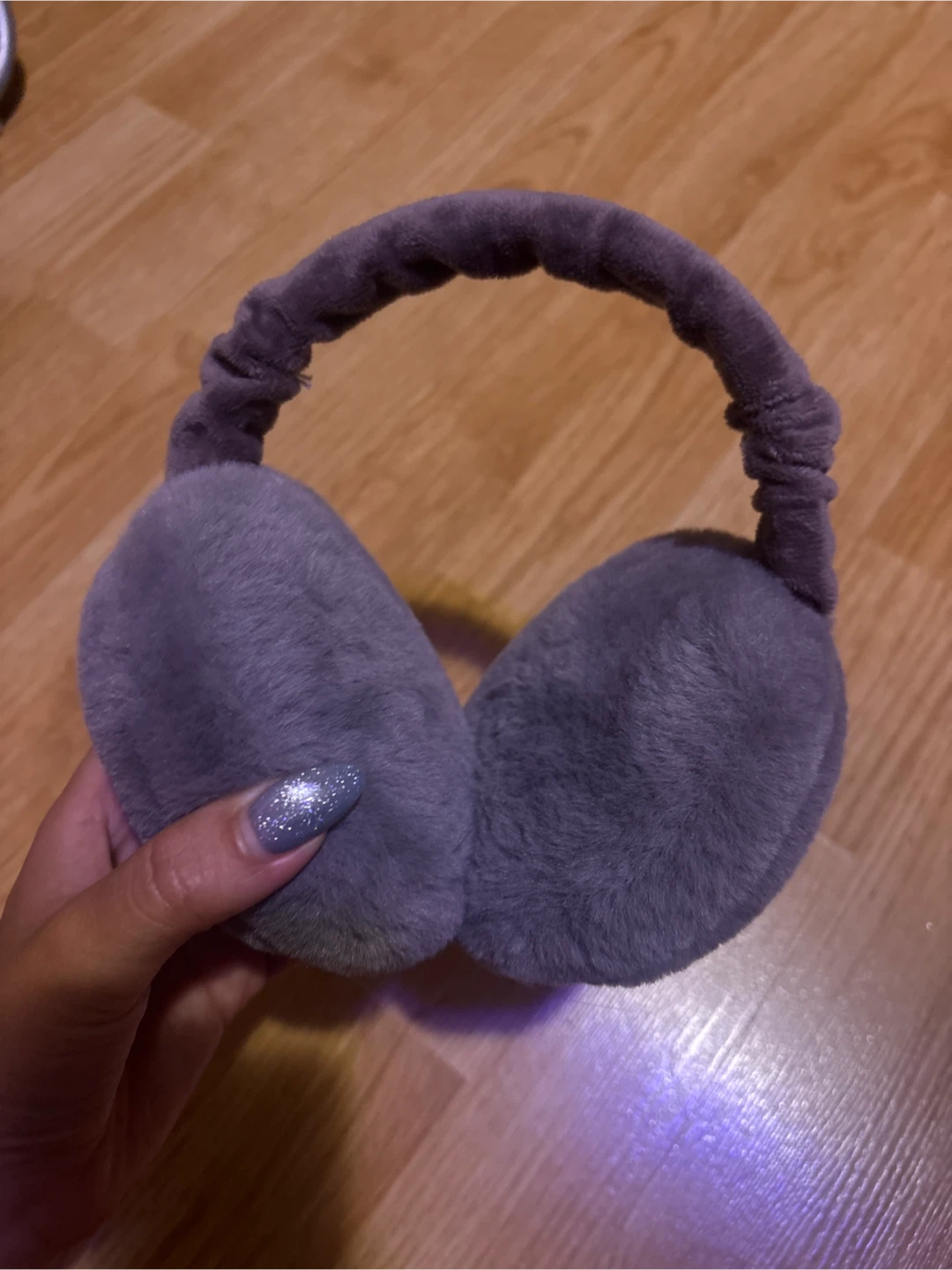 ⚽ Grey Faux Fur Earmuffs foldable - photo 2