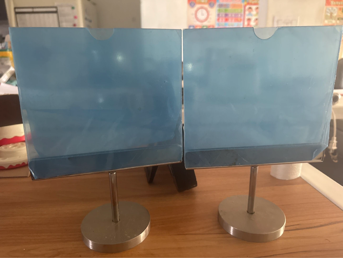 Set of 2 Metal Tabletop Sign Holders