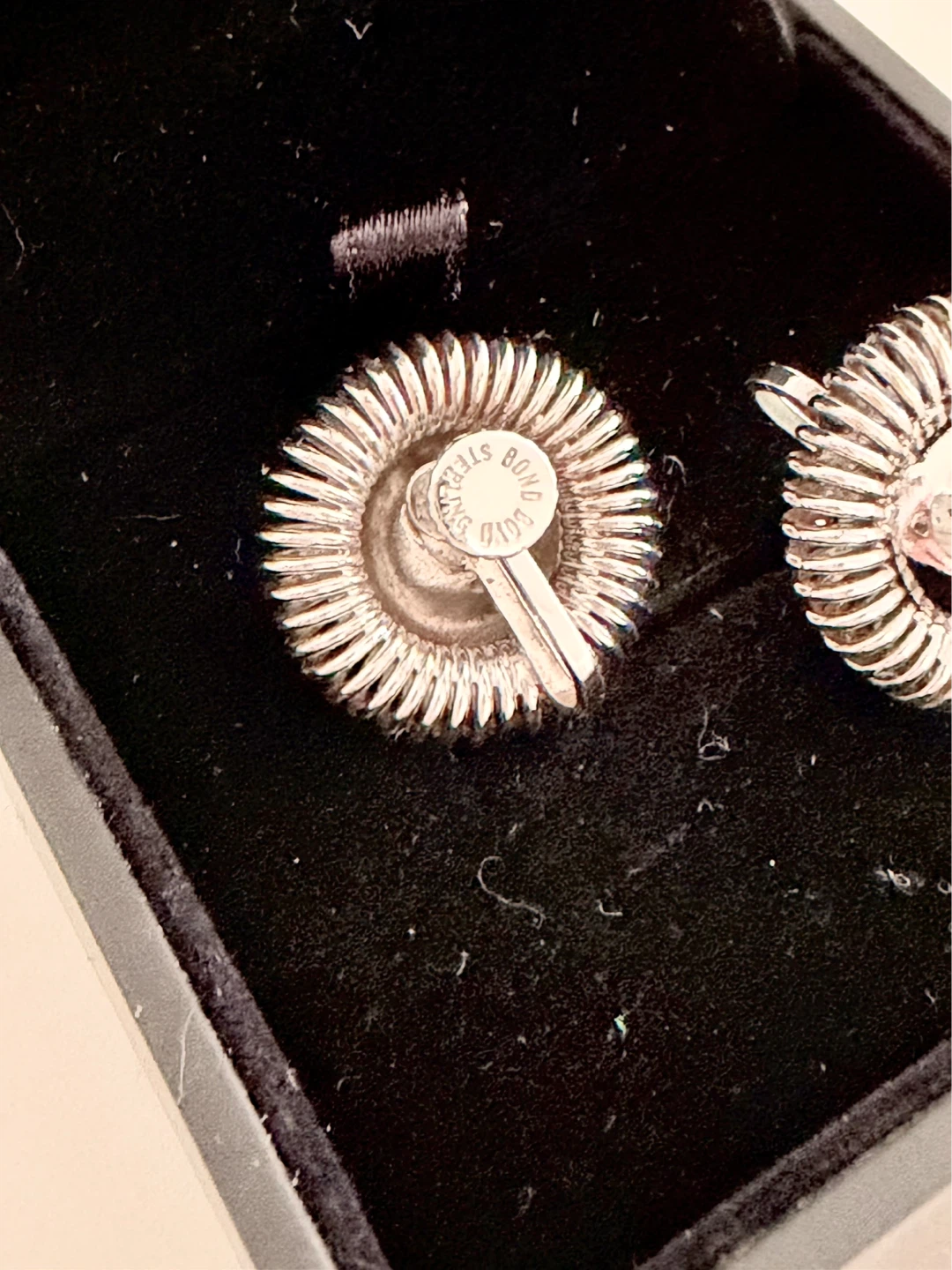 Vintage Bond Boyd Sterling Silver Sunburst Clip-On Earrings - photo 3